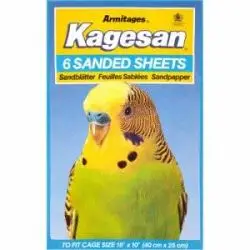Kagesan, sandpapir 25 x 40 cm, blå, 6 stk. - Fugletilbehør